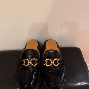 Circus by Sam Edelman Black Loafers with Gold Accent